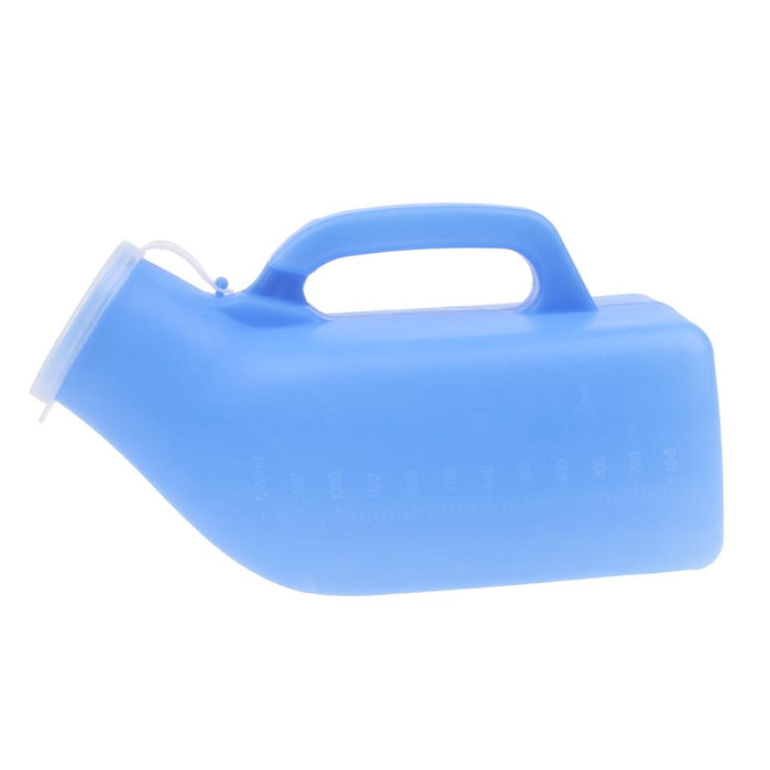 1000ml Elder Urinal Bottle Chamber Pot Emergency Toilet Pouch with Lids Blue