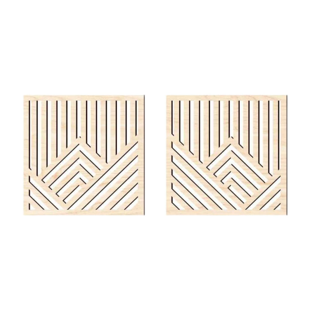 2x Wooden Wall Art Decor Wall Decoration for Bathroom Background Dining Room Beige