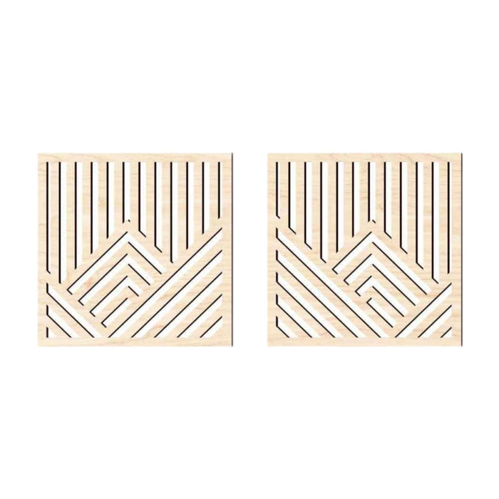 2x Wooden Wall Art Decor Wall Decoration for Bathroom Background Dining Room Beige