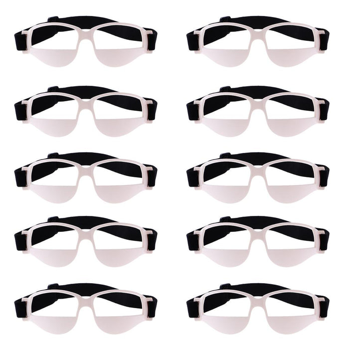 Crofta 10-Piece Anti Down Basketball Glasses Sports Eyewear Training Supplies White