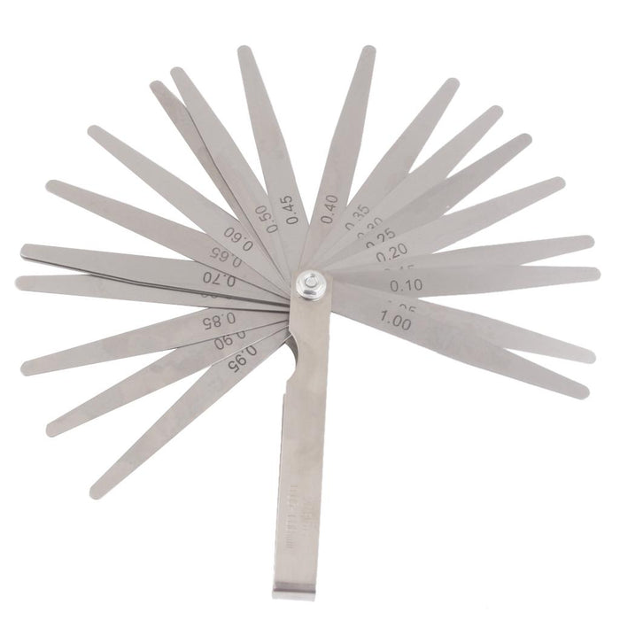 Crofta 1 Set Metric Feeler Filler Gauge with 20 Blades Feeler Valves Measure Tool