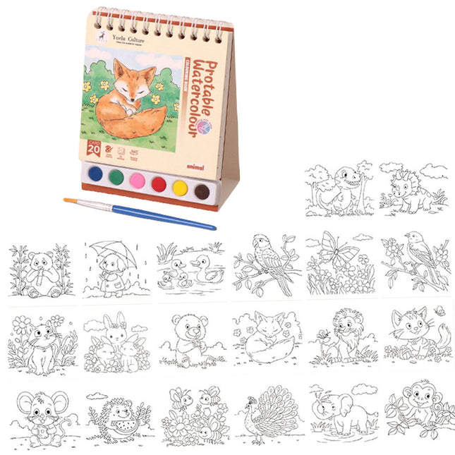 Crofta Watercolor Coloring Book Decor Drawing Toys Kit for Birthday Gifts Traveling Style A