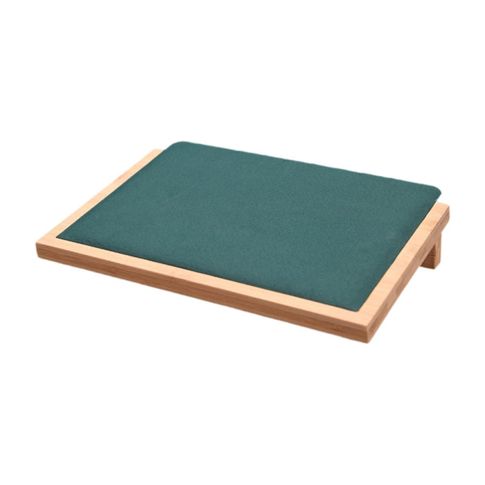 Crofta Bamboo Jewelry Display Tray Stand Handcraft Soft for Show Dresser Displaying Large Green