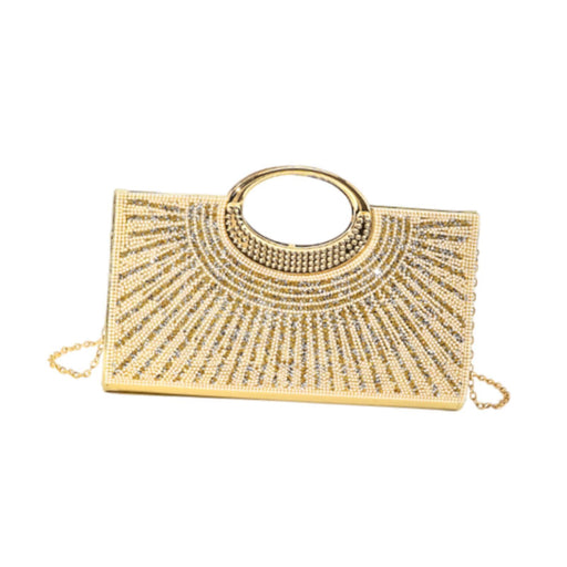 Ladies Clutch Purse Handbag Decoration Wedding Bag for Engagement Prom Women Gold