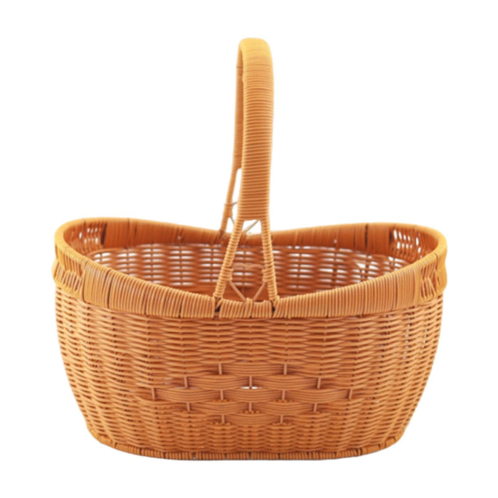 Crofta Woven Picnic Basket Ornament Flower Basket for Fishing Garden Party Supplies