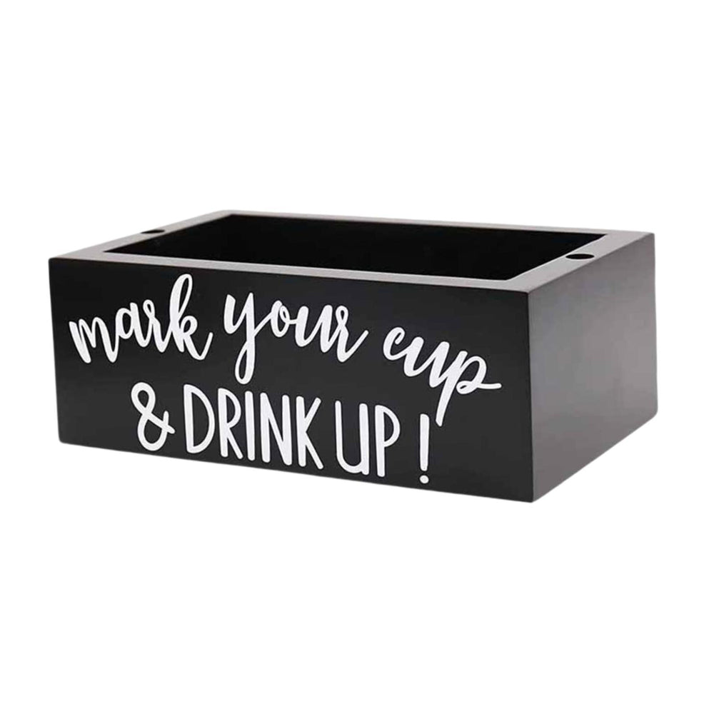 Cup Holder Storage Bins Black Storage Box for Countertop Storage Room Office