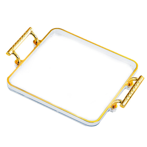 Serving Tray Rectangular with Handles Countertop Organizer for Hotel Parties Transparent