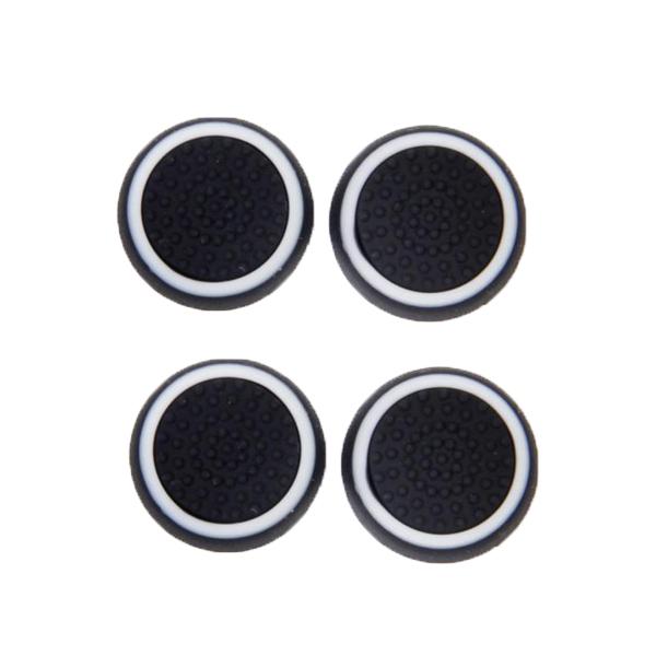 Crofta 2 Pairs Game Joystick Thumbstick Caps for Sony PS4 Controller Black + White