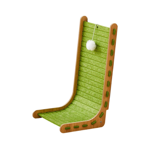 Crofta Cat Scratch Post Lounge Bed L Scratcher Felt Gifts Wood Cardboard Pad green