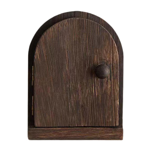 Crofta Wood Door Outlet Cover Home Decoration Creative Easy Installation Wall Decor Dark Brown