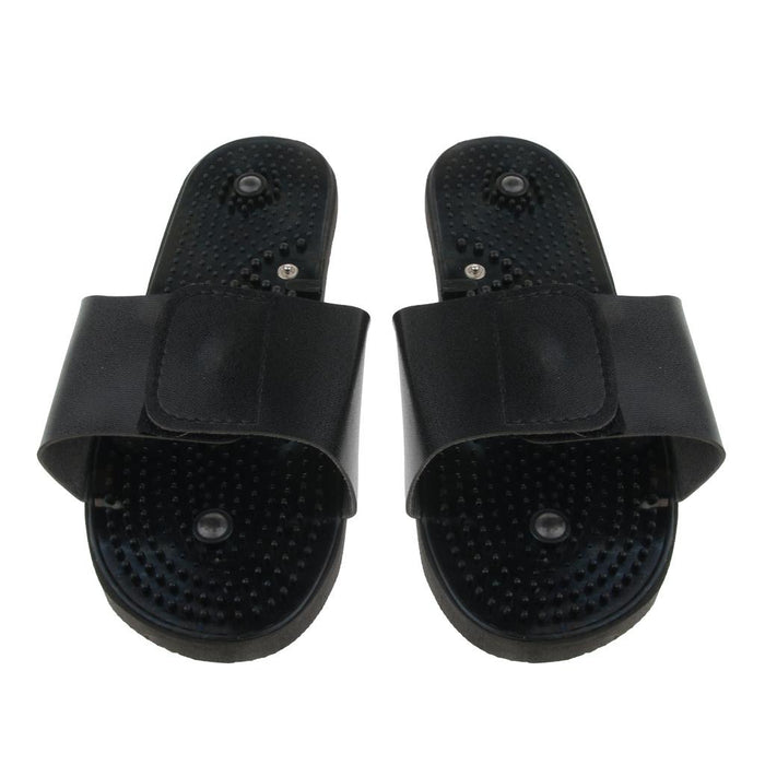 1 Pair Foot Massage Slippers Acupressure Massage Shoes Reflexology Sandals for Men Women, Black