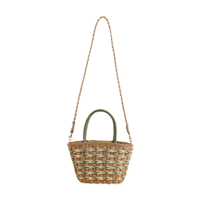 Tote Bag for Women W/ Zipper Weaving Handbag for Shopping Commuting Vacation Green