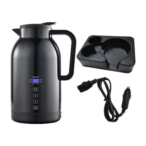 Crofta 1300ml Car Electric Kettle 12V 24V with Base Versatile Vehicle Travel Kettle