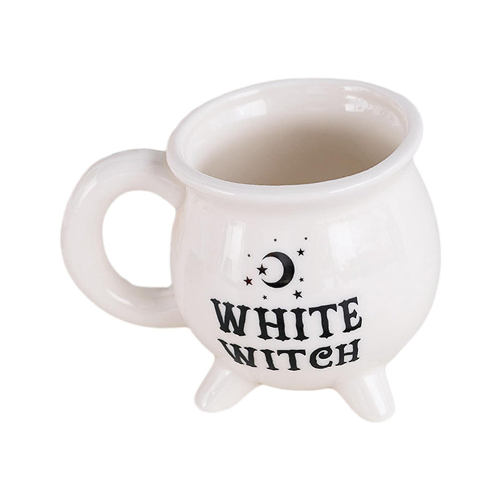 Witch Ceramic Mug with Handle Halloween Coffee Mug for Halloween Milk Cereal White