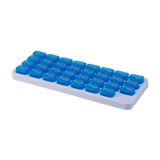 31-Grids Pill Box Monthly 31 Days 31 Compartments for Travel Capsule Elders Blue