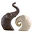 Crofta 2 Pieces Couple Elephant Statues Decorative Figurines for Desk Cabinet Shelf Brown