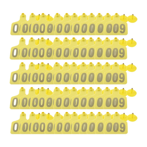 100x Cattle Ear Tags Animal Identification Easy to Use ID Tags for Livestock Yellow