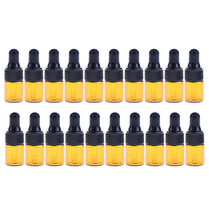 20 Pieces Mini Refillable Glass Dropper Bottle for Essential Oils 2ML