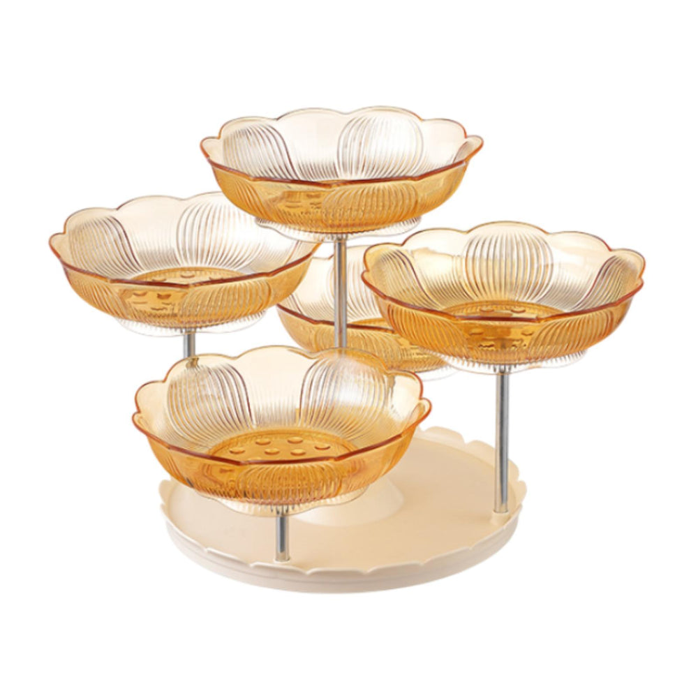 Crofta Multilayer Fruit Plate Stylish Snack Serving Tray for Party Living Room Home Yellow