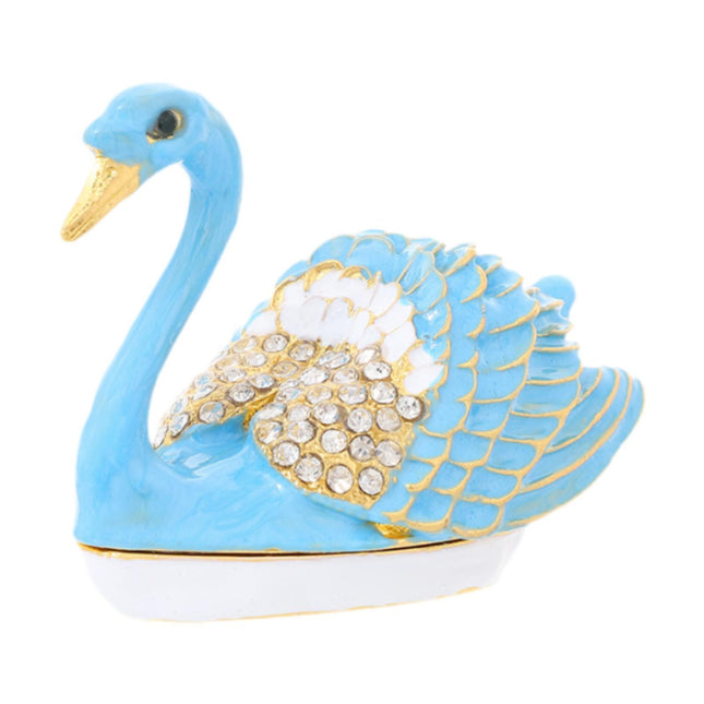 Crofta Swan Jewelry Box Ring Box Animal Statue for Tabletop Centerpiece Photo Props Blue