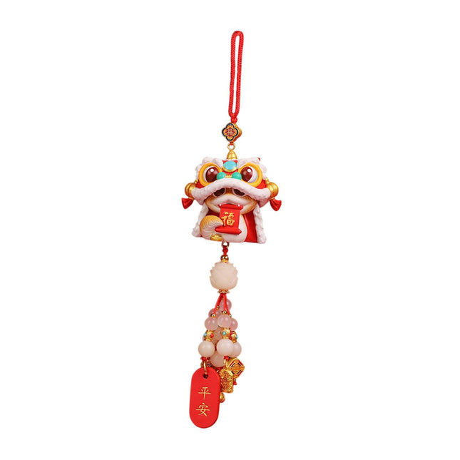 Crofta Year of The Snake Car Ornament 2025 Chinese Lunar New Year Hanging Ornament Red Beads