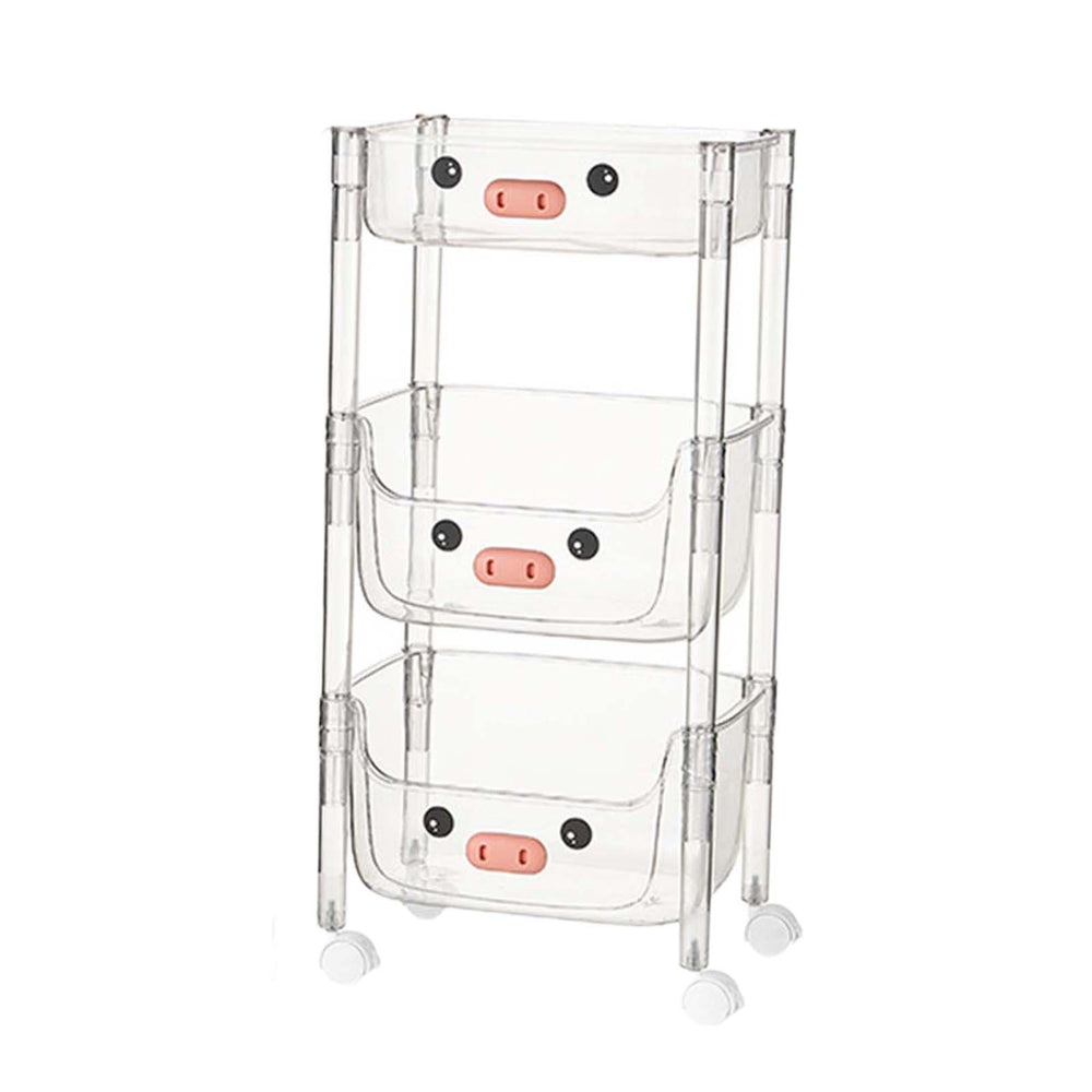 Crofta Multi Tier Rolling Cart Convenient Storage Cart for Bedroom Bathroom Library Flat tops 3 layer