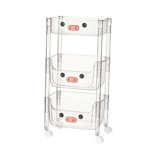 Crofta Multi Tier Rolling Cart Convenient Storage Cart for Bedroom Bathroom Library Flat tops 3 layer