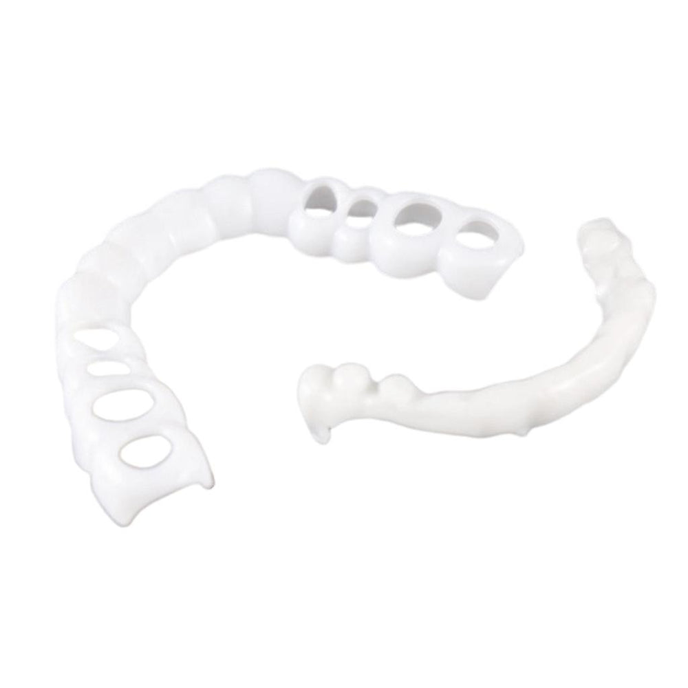 Crofta 1Pair Silicone Upper/Lower False Teeth Dental Veneers Dentures Fake Tooth 02