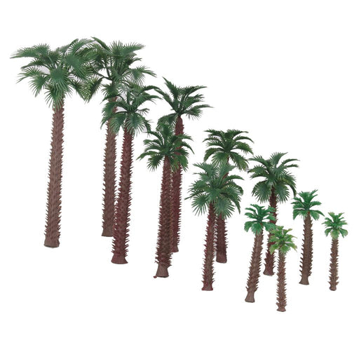 12pcs Scale 1:50 Model Train Rain Coco Palm Tree Landscape Scenery Layout