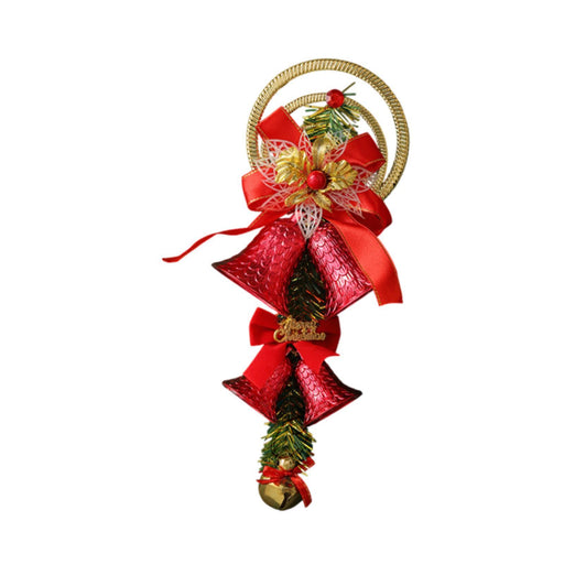 Crofta Xmas Tree Hanging Decoration Pendant Shop Door Knobs Christmas Bell Ornament Red