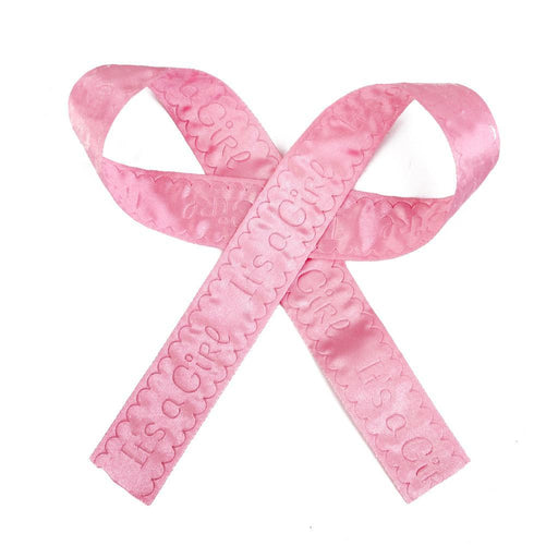 10m Baby Shower Ribbon Print It's Girl for Baby Party Decoration Pink