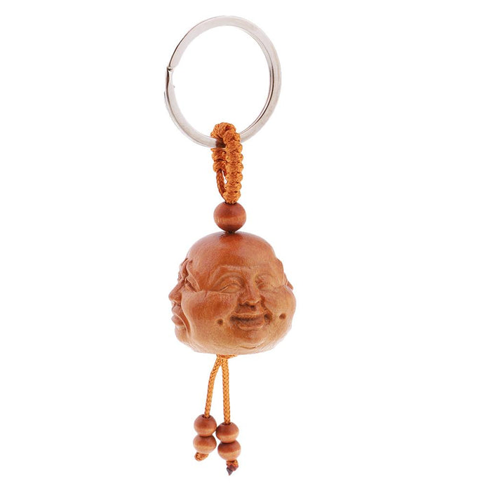 Crofta Wooden Carving Car/Bag/Purse Key Ring Lucky Pendant Key Chain 9