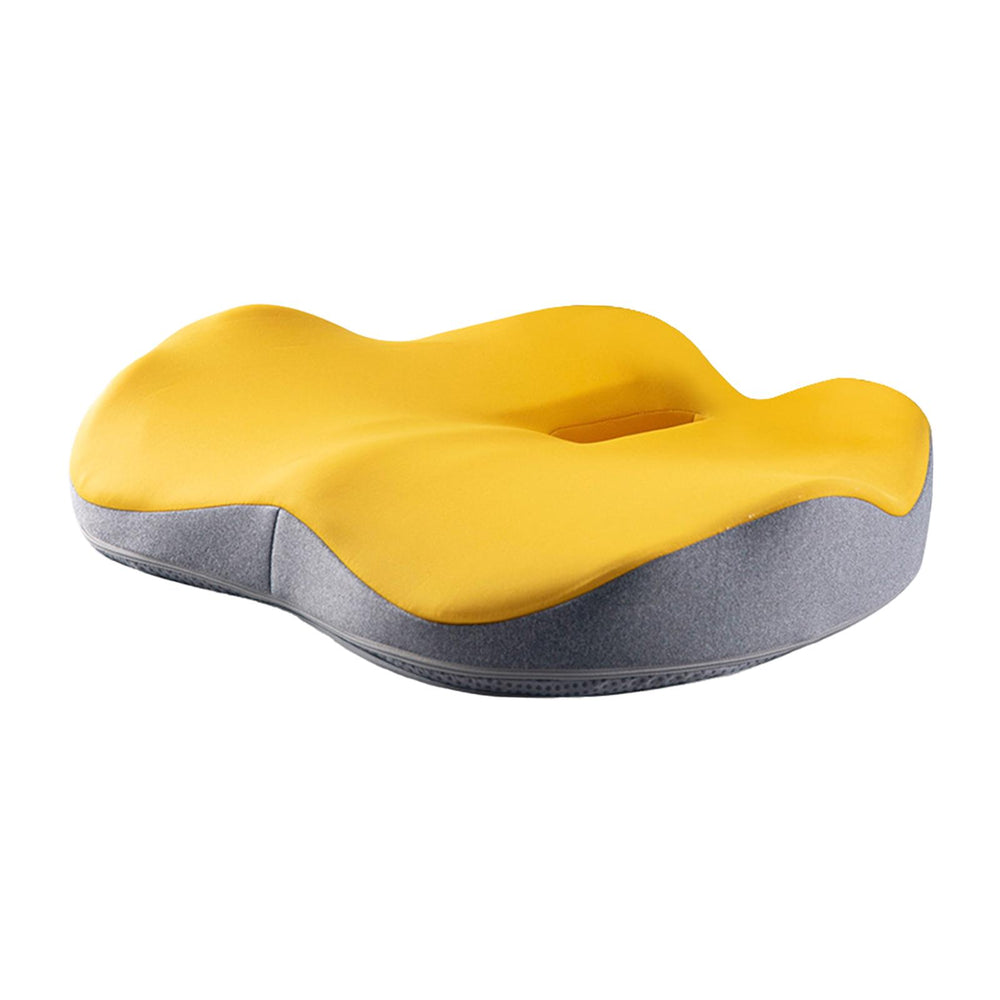 Crofta Seat Cushion Memory Foam Cushion Chair Cushion for Car Long Sitting Airplane Yellow Light Grey