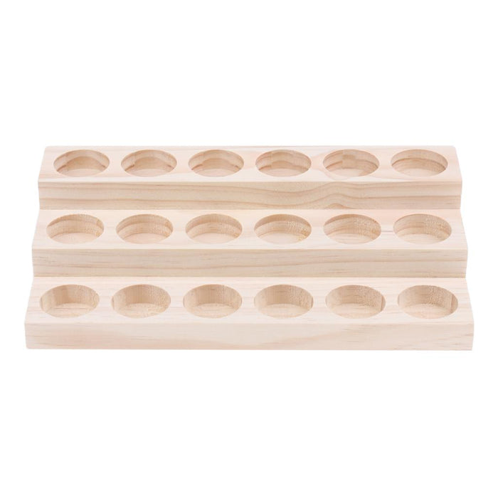 Crofta Wooden Essential Oil Holder Display Storage Rack Tray Organizer  18 Slots