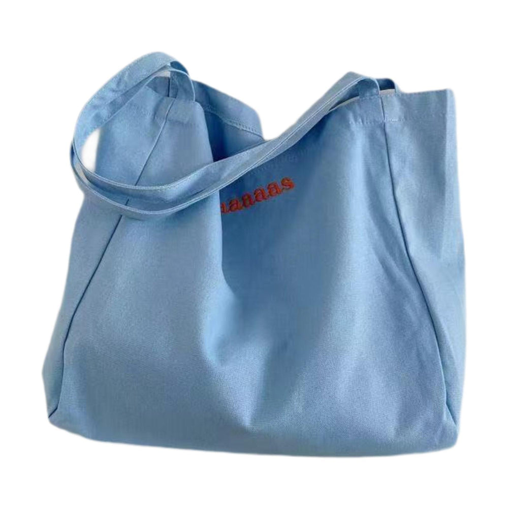 Canvas Tote Bag for Women Large Pouch Shopping Bag for Work Outdoor Shopping Blue