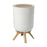 Trash Can with Lid Small Modern Household Paper Basket High Foot Garbage Can White