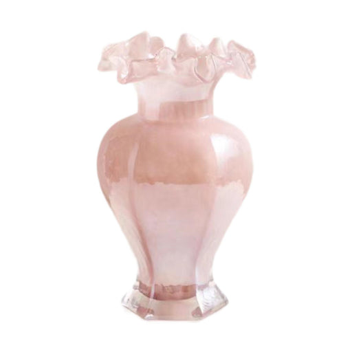 Crofta Glass Flower Vase Desk Living Room Decorative Vase Hydroponic Vase for Plant Pink