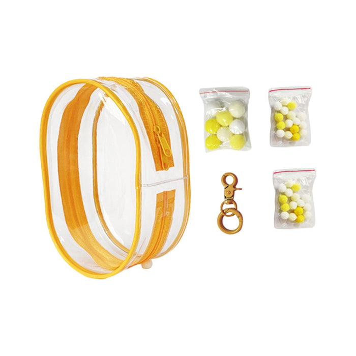 Clear Figure Display Bag PVC Backpack Decor Zipper Closure Doll Display Case Yellow