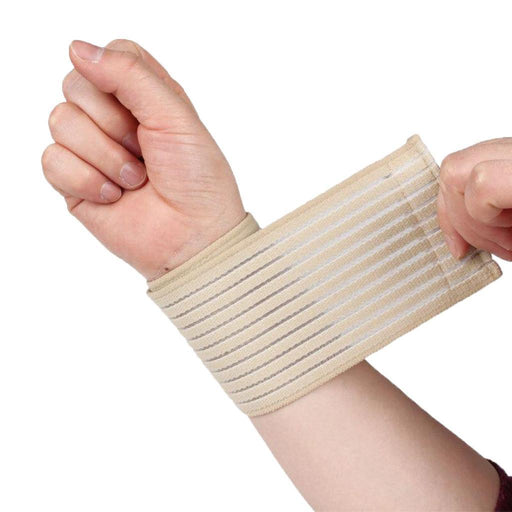 Crofta 1PC Sports Wrist Sprain Bandage Adjustable Wrist Breathable Protector Beige