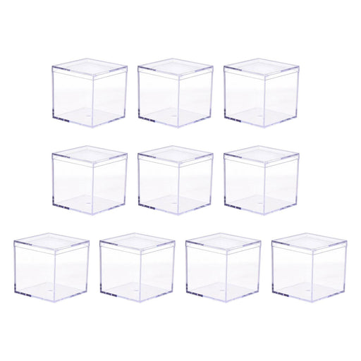 Crofta 10Pcs Mini Acrylic Display Case Shop Organizer for Crafts Toys Diecast Model 4.5x4.5x4.5cm