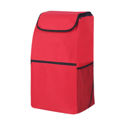 Crofta Shopping Cart Bag Large Capacity Fold up Hand Truck Accessories Oxford Cloth red