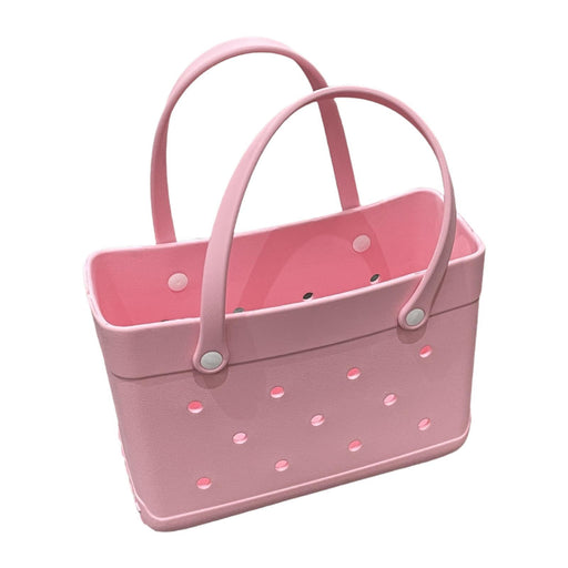 Beach Hole Bag Travel Bag Handbag Easy to Clean Multipurpose Shopping Basket Pink