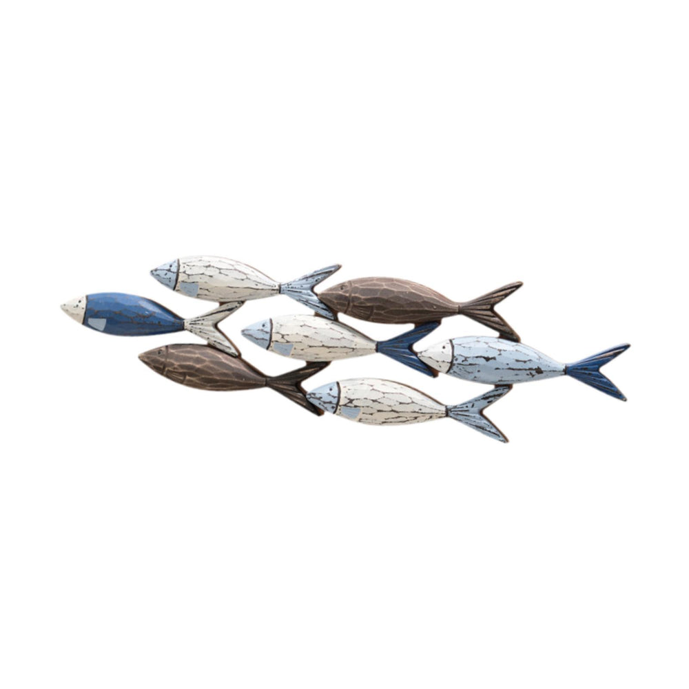 Crofta Wood Fishes Wall Sculpture Nautical Decoration for Farmhouse Boat Lake House