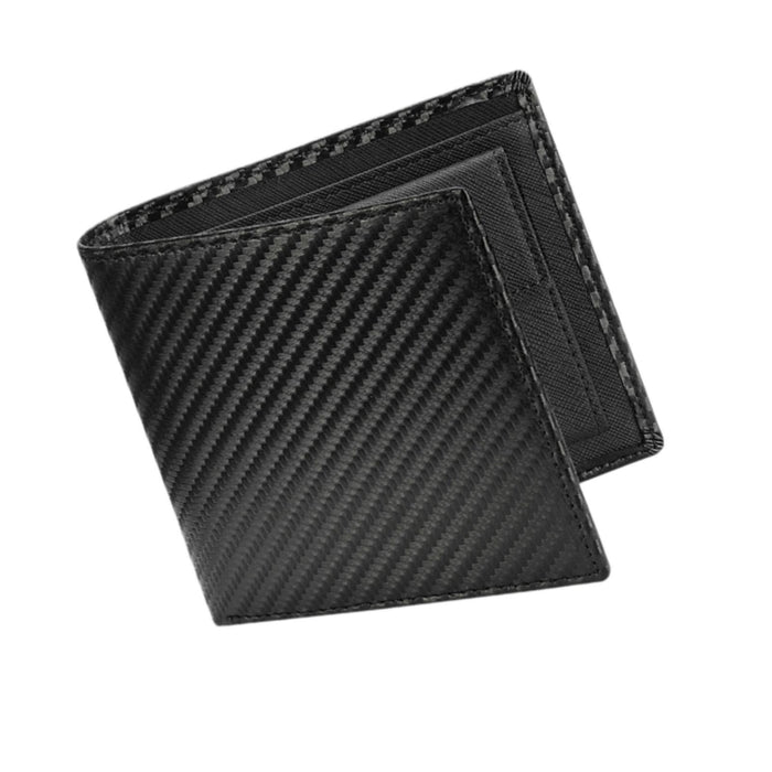 Mens Wallet Business Travel Microfiber Thin Minimalist Birthday Gift for Dad Black Lining