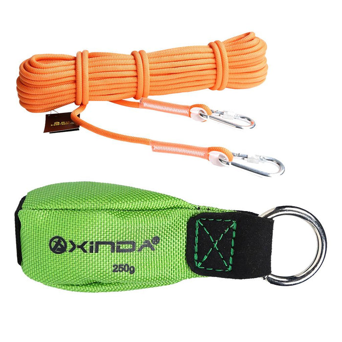 Crofta 12KN 65.6' 0.37" Climbing Auxiliary Cord Rope + 250g/ 8.8oz Arborist Tree Rigging Green Throw Weight