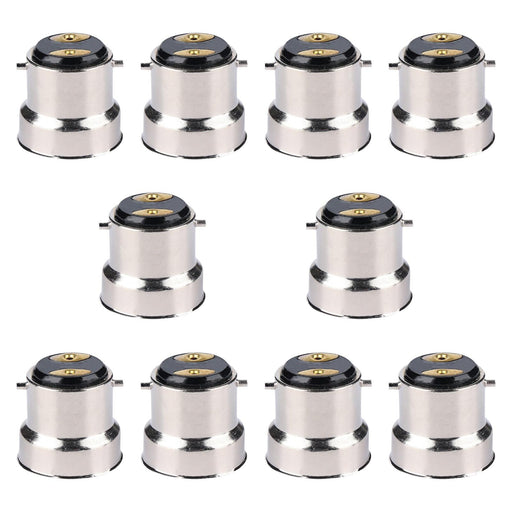 Crofta 10 Pieces B22 to E27 Light Socket Adapter Lamp Holder Adapter for Light Home