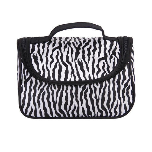 Crofta Women Girls Ladies Zebra Pattern Travel Cosmetic Bag Jewelry Organiser Makeup Bag