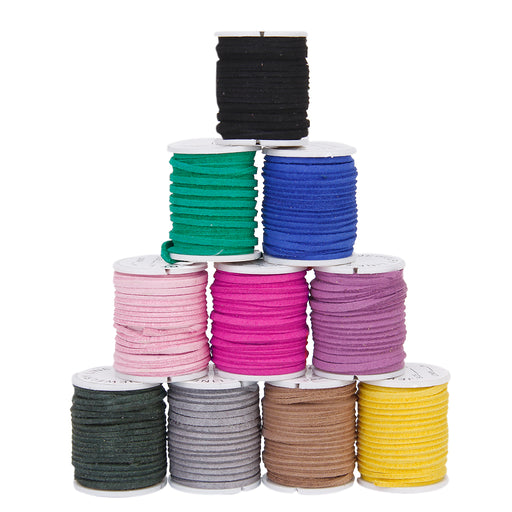 Crofta 10 Rolls Mixed Color Soft Velvet Korea Frosting Cord Thread 3mm For DIY Bracelet Necklace