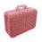 Crofta Woven Suitcase with Handle Portable Picnic Suitcase for Home Outings Desktop Pink S