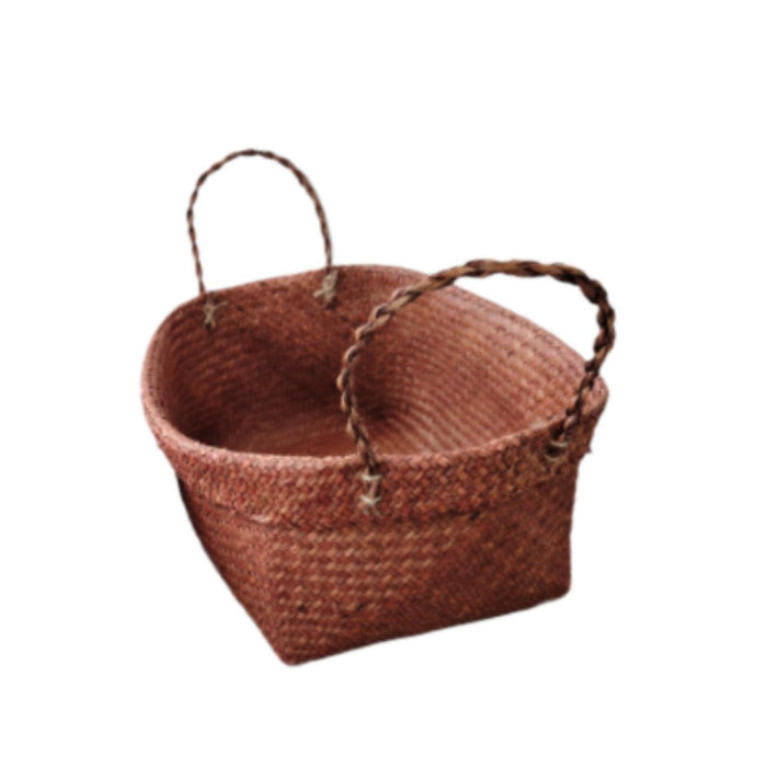 Crofta Woven Storage Box Organizer Bin Cabinet Key Organizing Clothes Rattan Basket Coffee